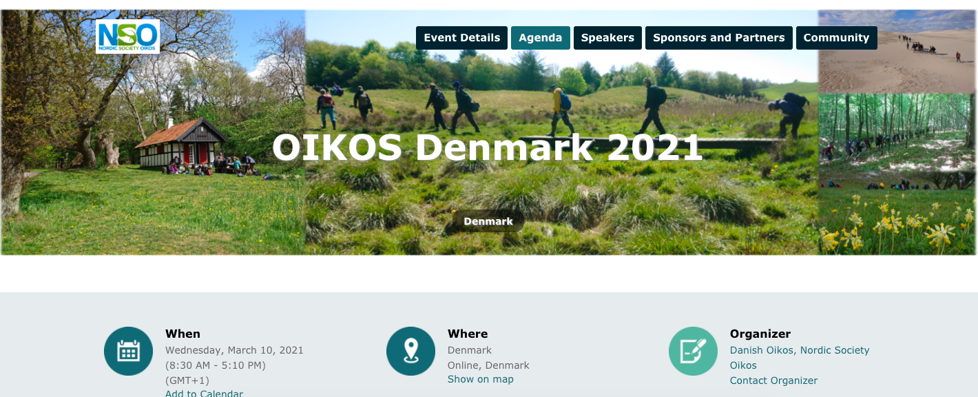 Oikos Denmark conference page screenshot